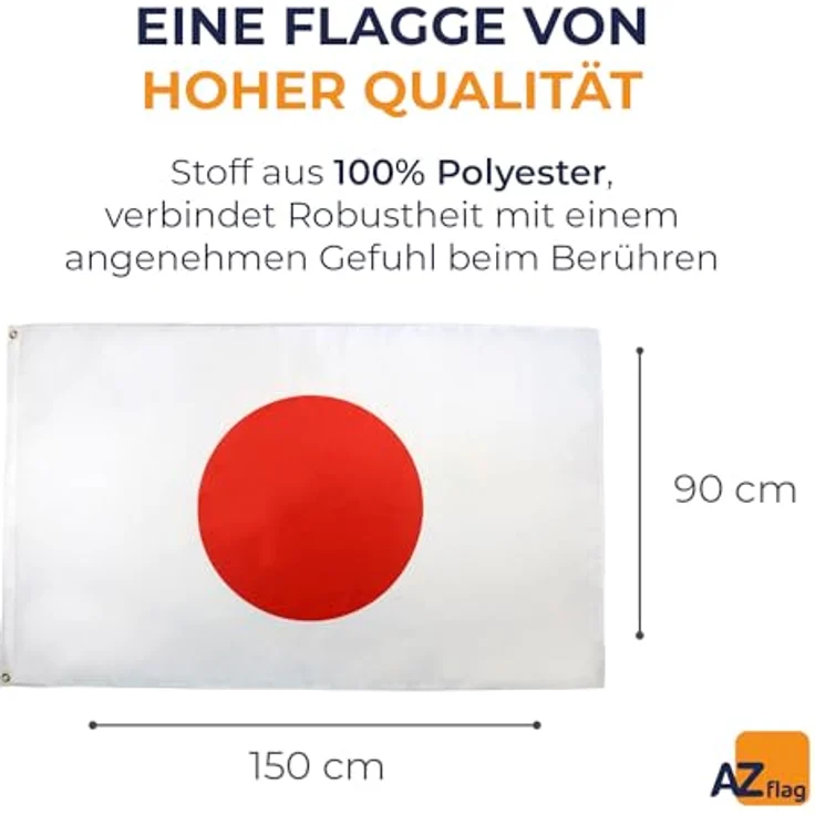 AZ FLAG - Flagge Japan - 150x90 cm - Japanische Fahne 100% Polyester mit Messing-Ösen - 110g – Bild 2