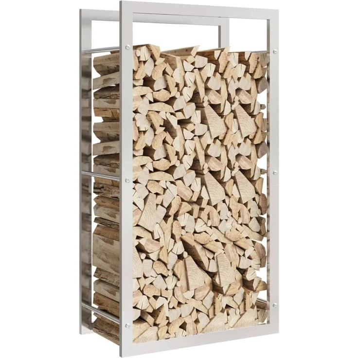 vidaXL Brennholzregal 50x28x94 cm Edelstahl 357860 – Bild 3