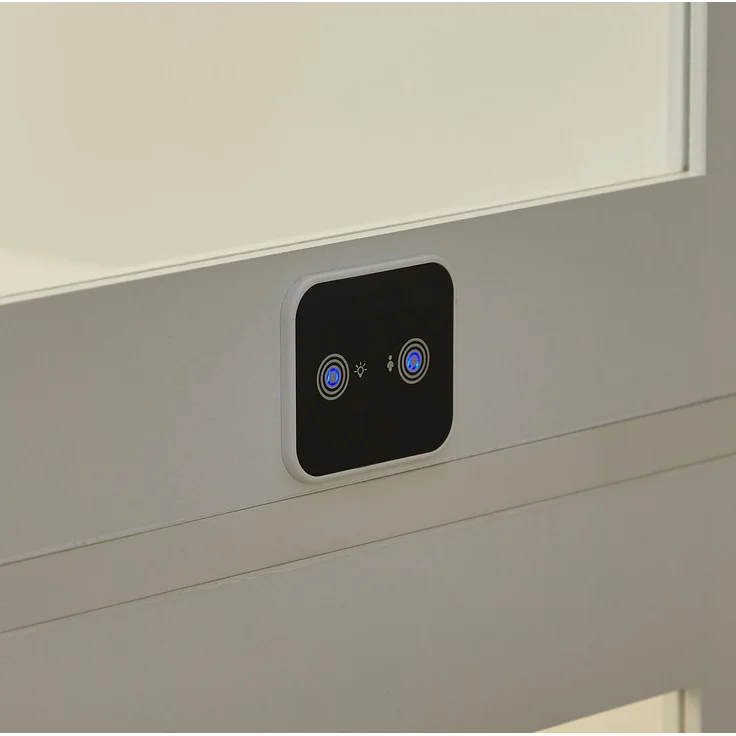 DESVIAE Vitrine mit LED-Beleuchtung und Glastüren 80x165x35 cm Glas/MDF Weiß – Bild 9