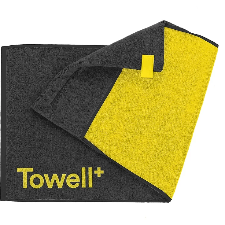 STRYVE | Towell + | Sporthandtuch mit Tasche und Magnetclip | Black and Yellow Edition | ideal für Fitnessstudios | bekannt aus Die Höhle der Löwen – Bild 3