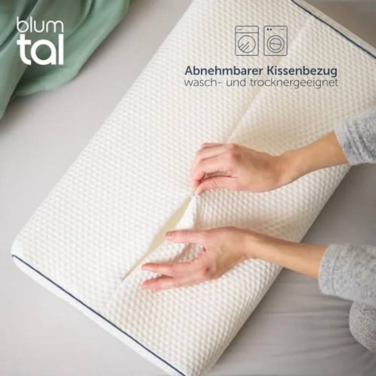 Blumtal Nackenstützkissen Orthopädisch aus Memory Foam, Ohne Plattliegen für Seitenschläfer, Bauchschläfer & Rückenschläfer, Anti-Schnarch-Kissen, ergonomisches Kissen mit individueller Höhenanpassung – Bild 5