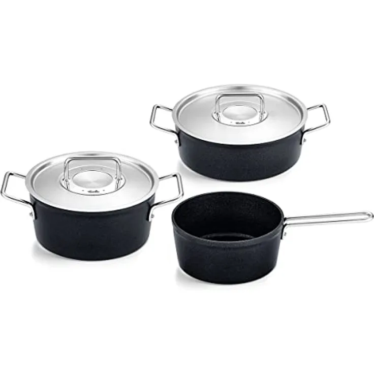 Fissler Topf-Set Adamant®, Aluminium (Set, 3-tlg, Kochtopf 20 + Bratentopf 24 + Stielkasserolle 18cm oD), Made in Germany