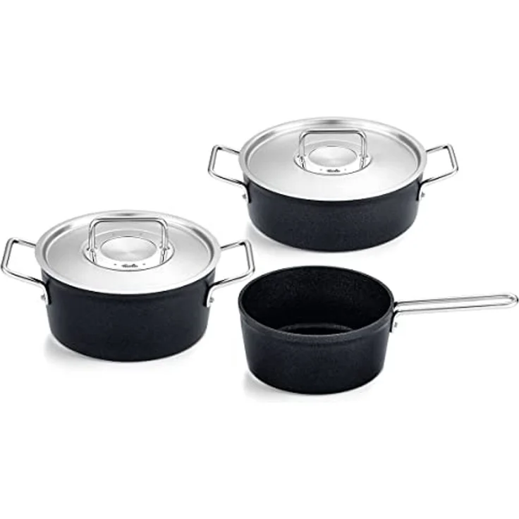 Fissler Topf-Set Adamant®, Aluminium (Set, 3-tlg, Kochtopf 20 + Bratentopf 24 + Stielkasserolle 18cm oD), Made in Germany – Bild 1