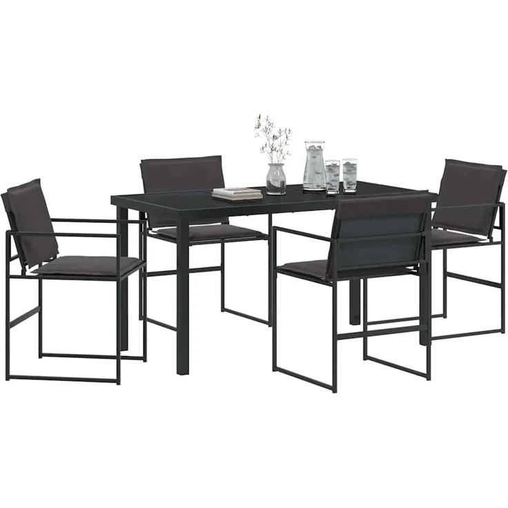 Garten Essgruppe 5 pcs, Gartenmöbel Schwarz 140 x 70 x 73 cm – Bild 3