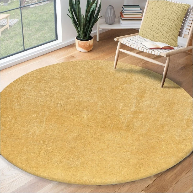 the carpet Teppich Relax round, rund, Höhe: 16 mm, waschbarer Wohnzimmer Teppich modern rutschfest – Bild 1