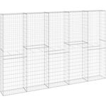 vidaXL Gabionenwand mit Abdeckung Verzinkter Stahl 300x30x200 cm 147823