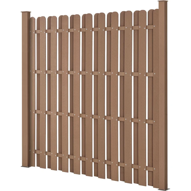 WPC Gartenzaun Langero 185x747 cm Braun neu. holz – Bild 2