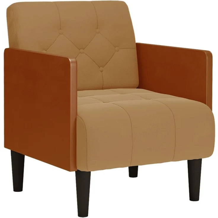 vidaXL Sessel mit Armlehnen Braun 55 cm Samt 4100598 – Bild 1