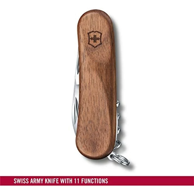 Victorinox Schweizer Taschenmesser, Evolution 10 Wood, Multitool, Swiss Army Knife mit 11 Funktionen, Klinge, Schraubendreher 3 mm, Korkenzieher – Bild 2