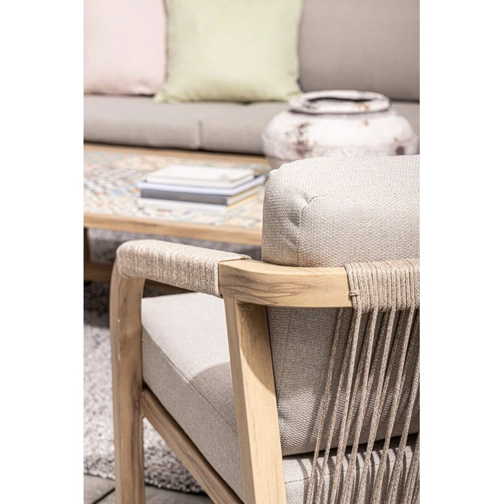 4er Garten-Set Aremilak - Aluminium Desert Sand, Olefin Taupe, Big – Bild 2