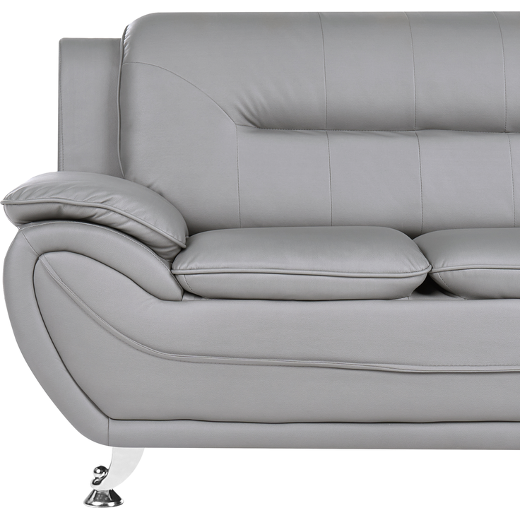 Sofa 2-Sitzer LEIRA Kunstleder Grau – Bild 6