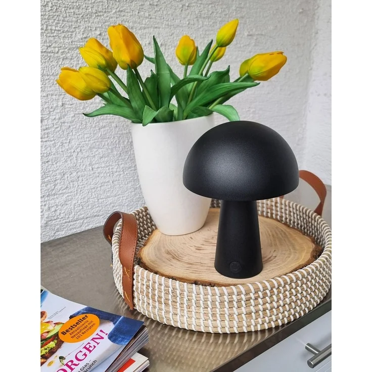 Coen Bakker Deco BV LED Außen-Tischleuchte Touch Tischlampe Pilzform Dimmbar Akku In-/Outdoor IP44, Touch-Funktion, LED fest verbaut – Bild 2