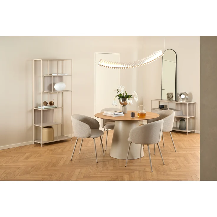 Esszimmerstuhl >Eleanor< (2er-Set) Design 4-Fuß, Bezug beige - 55,5x79x55cm (BxHxT) – Bild 5