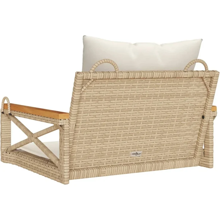 vidaXL Hängesessel mit Kissen Beige 63x62x40 cm Poly Rattan 368175 – Bild 6