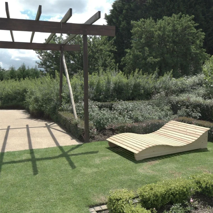 Gartenliege "Relax-Gertl" (Lärche) 1-teilig Liegebreite 140 cm Himmelsliege – Bild 3
