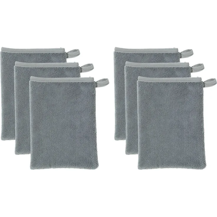Erwin Müller Waschhandschuh Abschminkhandschuh 6er-Pack, Microfaser (6-St), Microfaser Uni