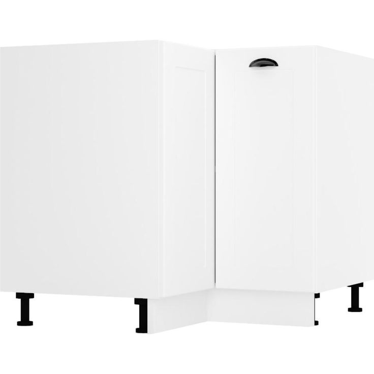 Küchenunterschrank 87 cm - Weiß - Eckküchenschrank - ohne Arbeitsplatte - Soft-Close-System