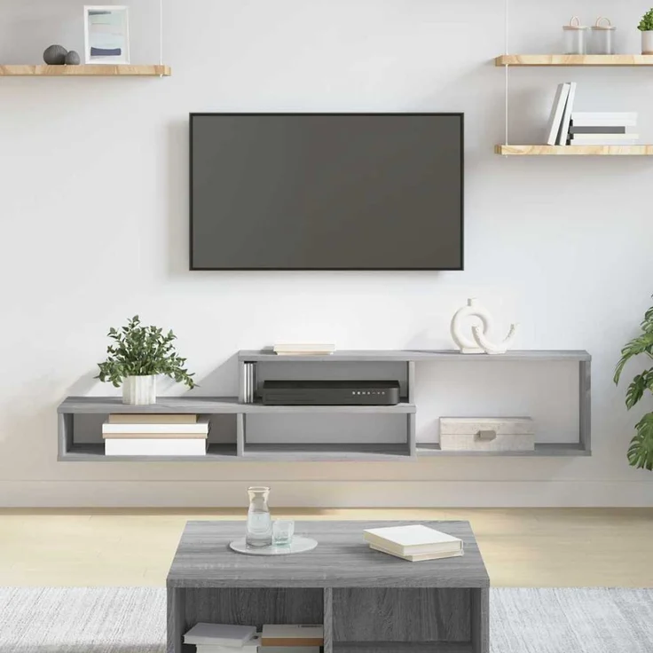 Wand-TV Stand, TV-Regal 150x25x28,5cm Holzwerkstoff – Bild 1