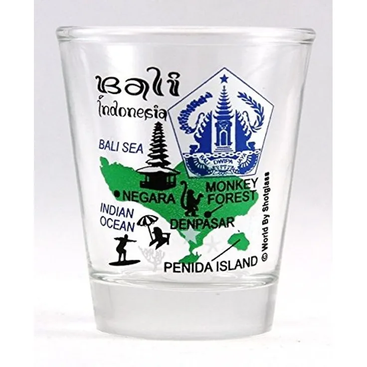 Bali Indonesien Sehenswürdigkeiten Collage Schnapsglas