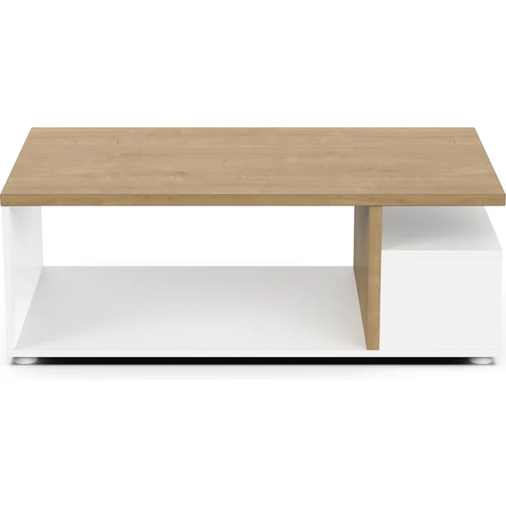 Calicosy 'ACCESS' Couchtisch 3 Nischen Eiche-Dekor und Weiß matt L91,8 cm - Helles Holz – Bild 1