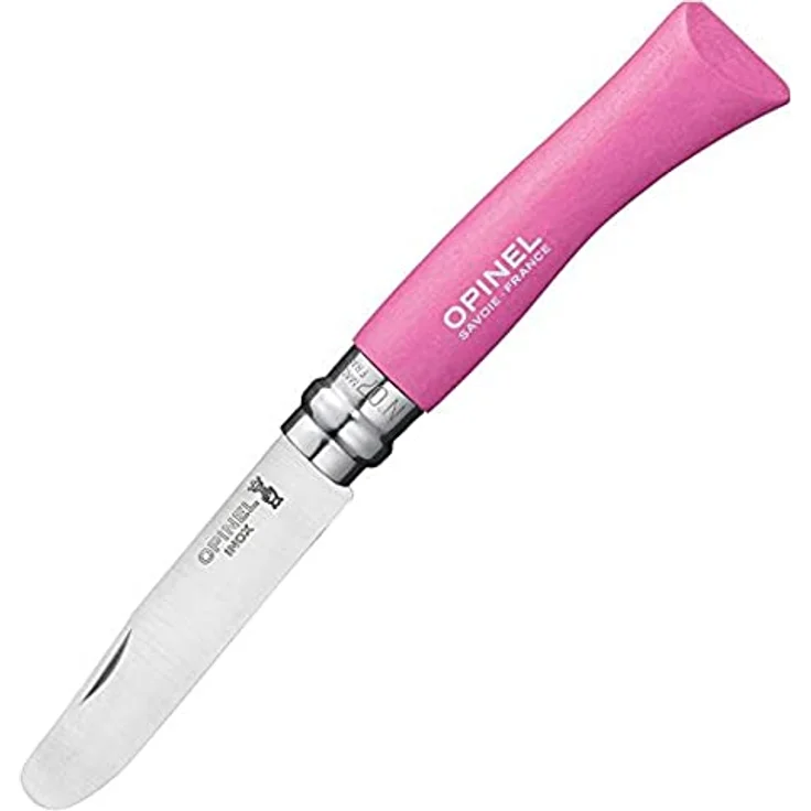Opinel No 07, Kindermesser, rostfrei, Buchenholz, verschiedene Farben – Bild 3