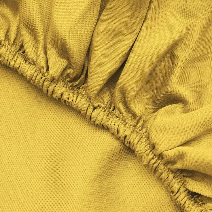 L'essentiel Maison 'Dark Yellow' Ranforce Queen Spannbettlaken (DE), Dunkelgelb, 200+30 x 150 cm – Bild 4