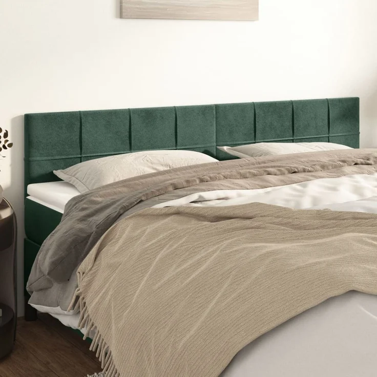 vidaXL Kopfteile 2 Stk. Dunkelgrün 90 x 5 x 78/88 cm Samt 346085 – Bild 1