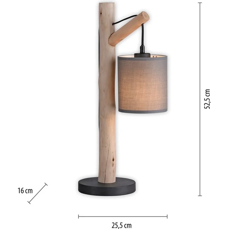 JUST LIGHT 15784-29 GREEN TRIBU Tischleuchte taupe Stoffschirm 1-flammig – Bild 7