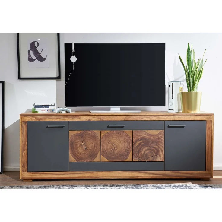 TV-Board Sheesham 178 x 46 x 62 gebeizt TURIN #07 – Bild 3