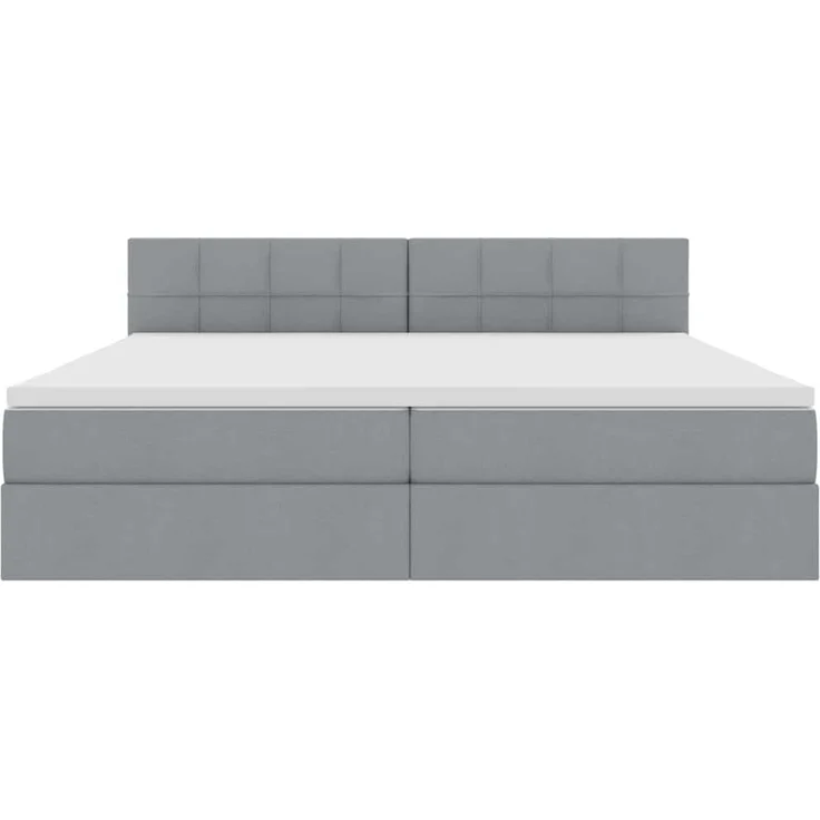 vidaXL LED-Speicherbett mit Matratze Hellgrau 200 x 200 cm Stoff 3371166 – Bild 7