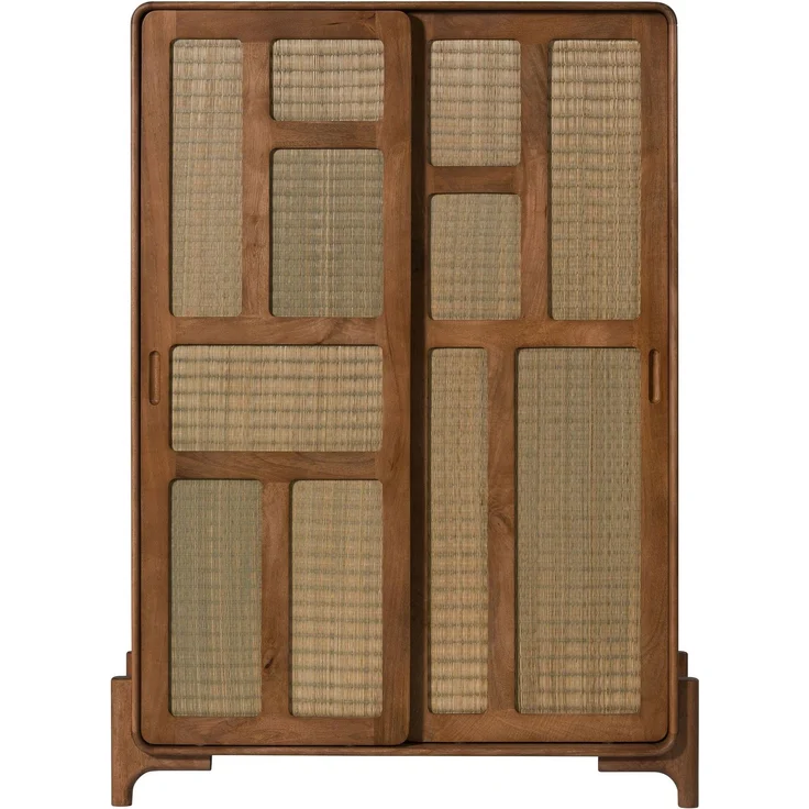 Highboard Mango/Seegras 110x40x150 hellbraun lackiert MIZUMI #118 – Bild 7