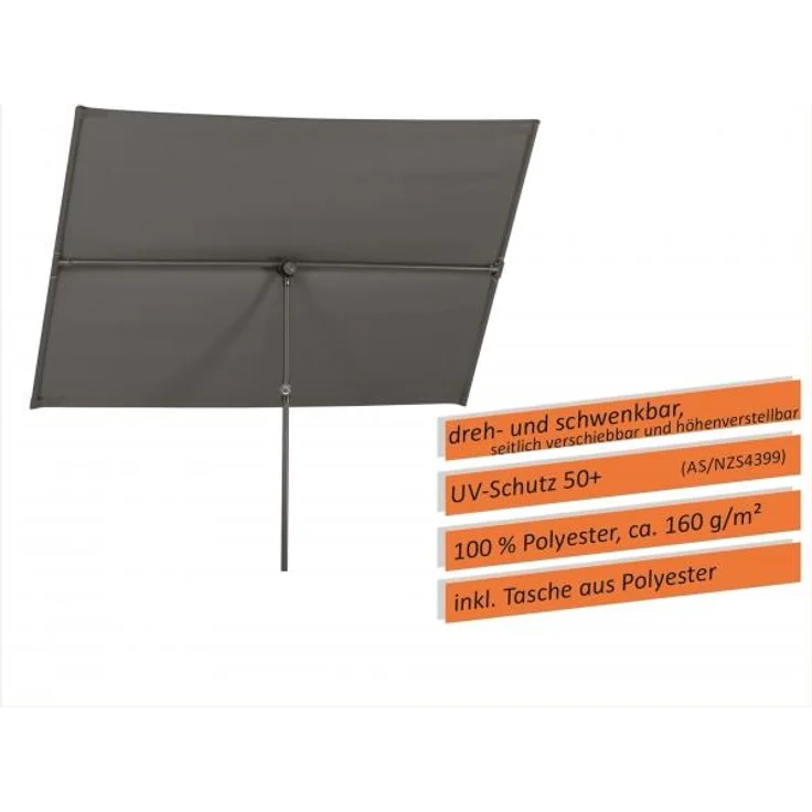 Balkonschirm Avellino rechteckig, ca. 180 x 130 cm anthrazit – Bild 2