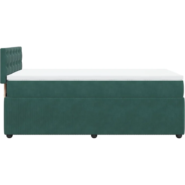 vidaXL Boxspringbett mit Matratze Dunkelgrün 90x200 cm Samt 3289941 – Bild 7