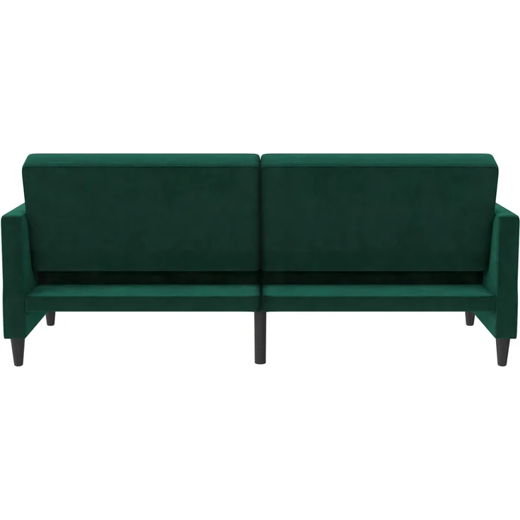 Schlafsofa >Hannover< in Dunkelrün, Samt - 203x82x83cm (BxHxT) – Bild 5