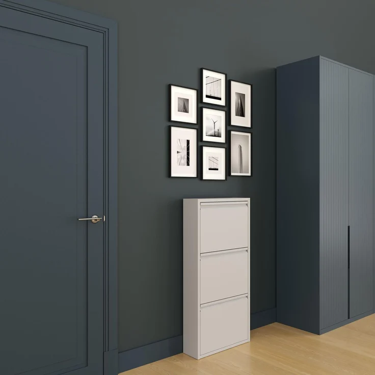 Schuhkipper, Metall 50 x 15 x 103,5 cm, grau RAL 7035 – Bild 5