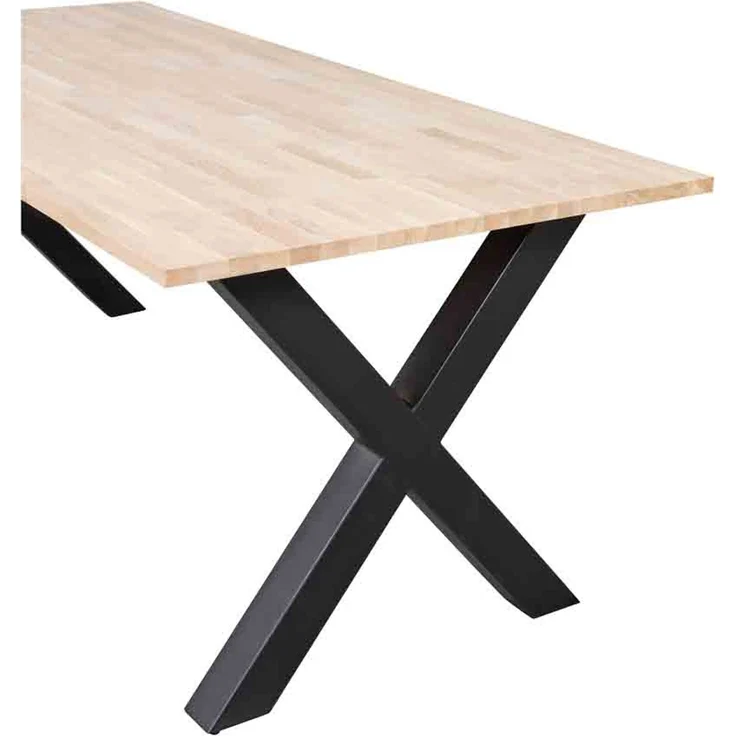 Esstisch Tablo Eiche, X-Gestell aus Metall, modern rechteckig, natur, 220 cm, für 6–8 Personen – Bild 2