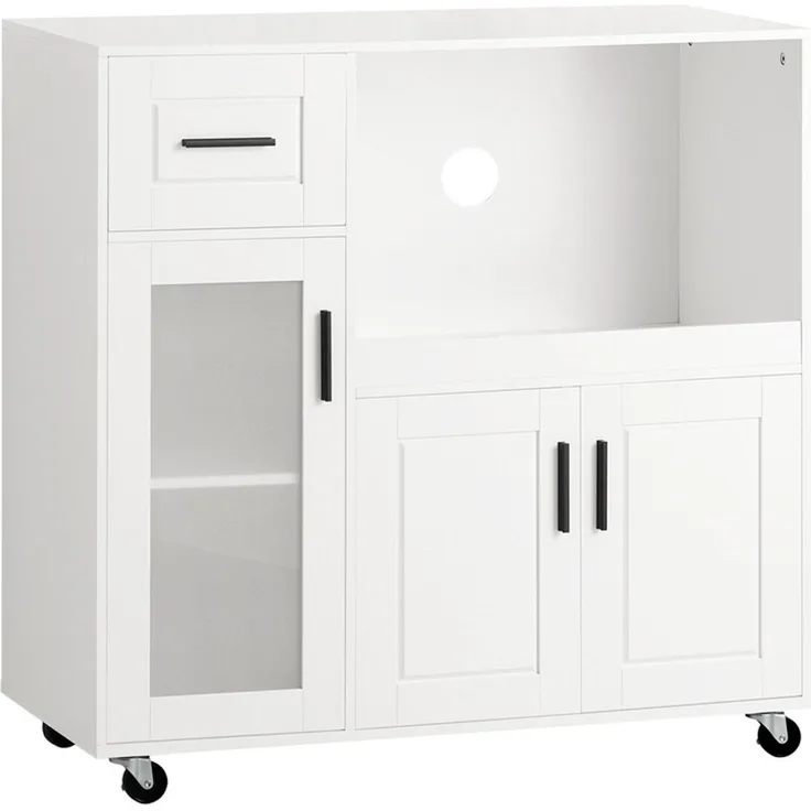 SoBuy FSB78-W Kücheninsel, MDF, Lackiert, Weiß, 88,5 x 89 x 40 cm