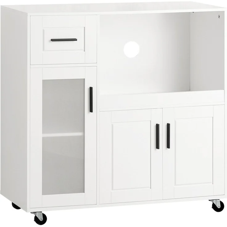 SoBuy FSB78-W Kücheninsel, MDF, Lackiert, Weiß, 88,5 x 89 x 40 cm – Bild 1