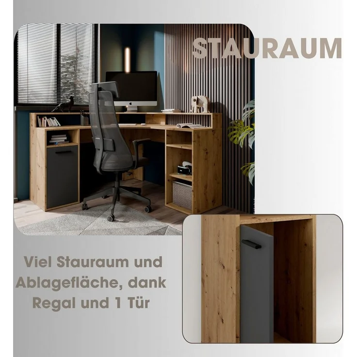 byLIVING Gamingtisch Fox, Breite 139 cm, moderner Eck-Schreibtisch – Bild 3