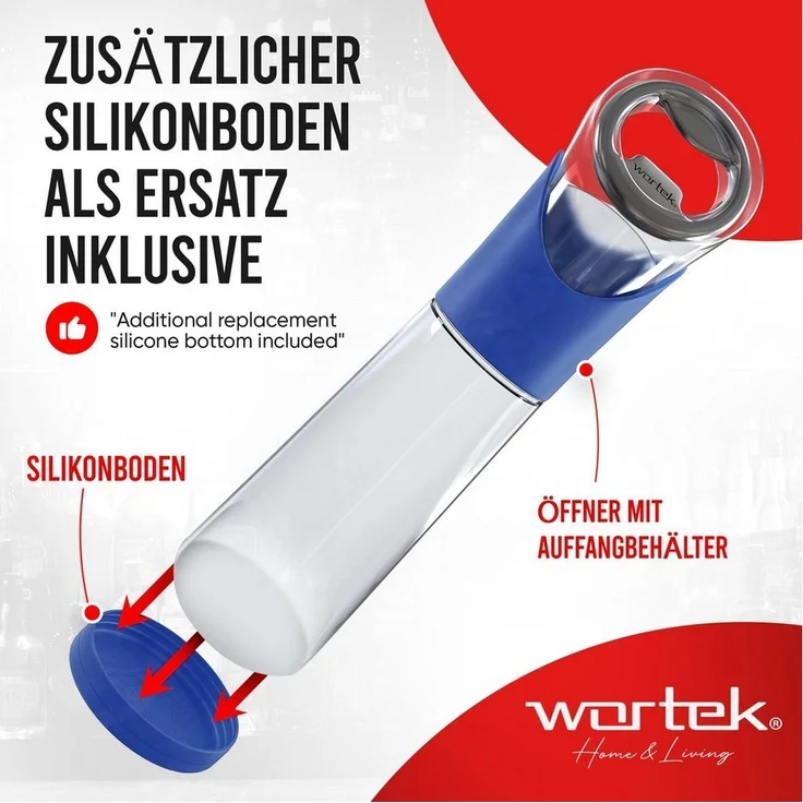 wortek Flaschenöffner Getränkeöffner mit Auffangbehälter Bieröffner (Set, 2-tlg), Geschenk für Männer und Bierliebhaber Biergeschenk – Bild 2