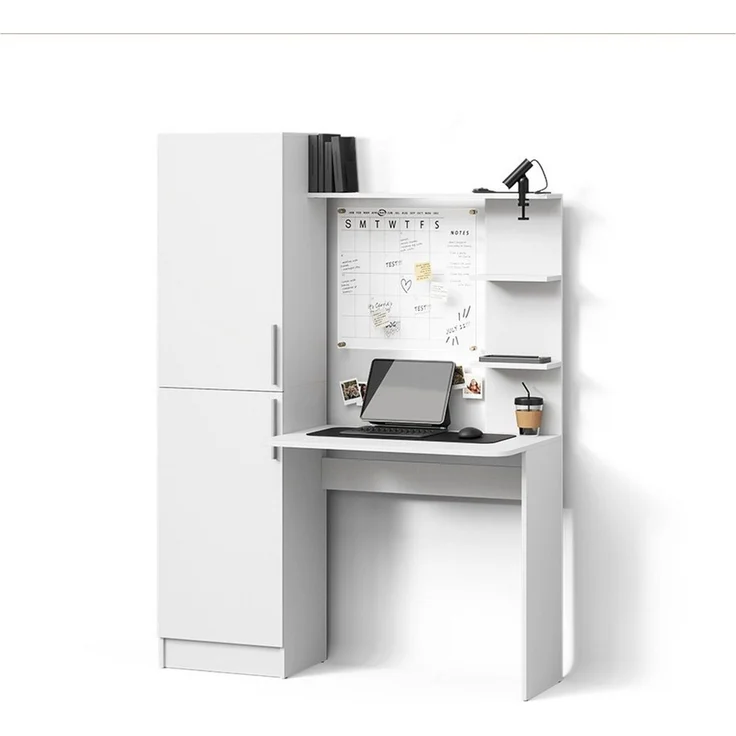 Livinity® Schreibtisch Rina, Weiß, 122.9 x 168 cm (1-St) – Bild 5