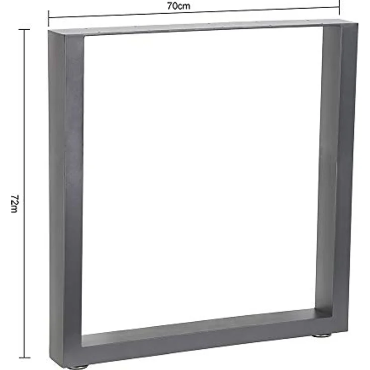Tischuntergestell 70x72 cm Möbelfüße Grau Tischbeine Industrie Bankkufen Stahl – Bild 7