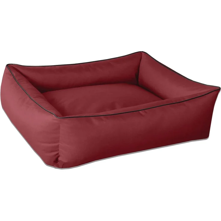 BedDog Hundebett MAX, großes Hundekörbchen aus Cordura, waschbares Hundebett mit Rand, Hundesofa vier-eckig (XXL) ca. 120x85x23cm, RED-WINE (rot)