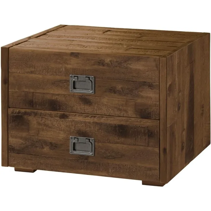 Factory - Line Nachttische braun Akazie Massivholz 41cm x 50cm x 36cm