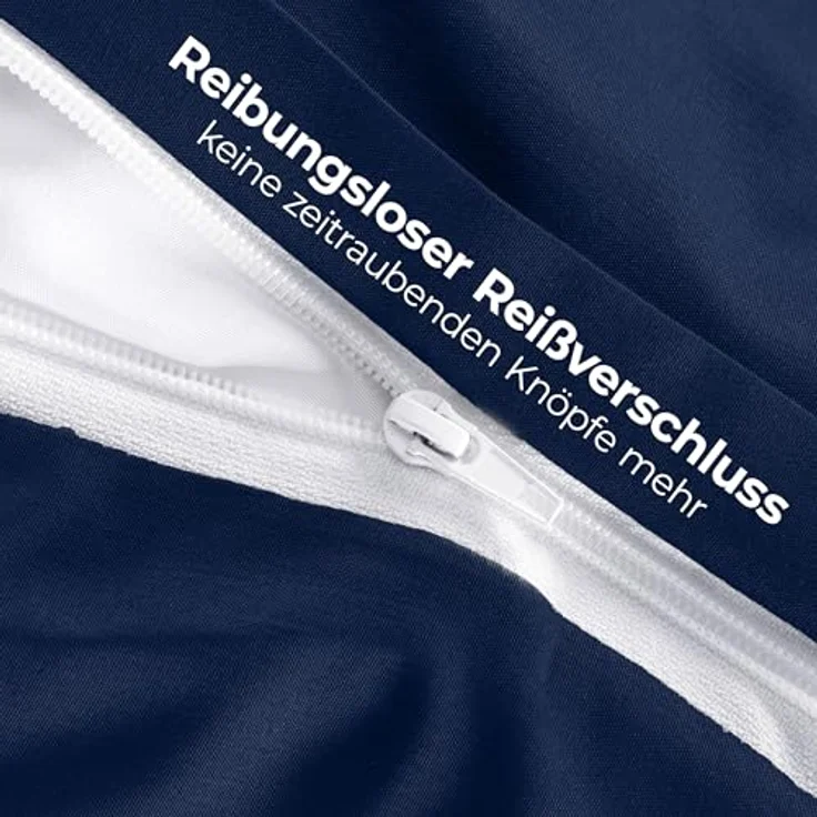 Utopia Bedding Bettwäsche 135x200 Set - Mikrofaser Bettbezug 135x200 cm + 1 Kissenbezug 80x80 cm -Blu Navy – Bild 6