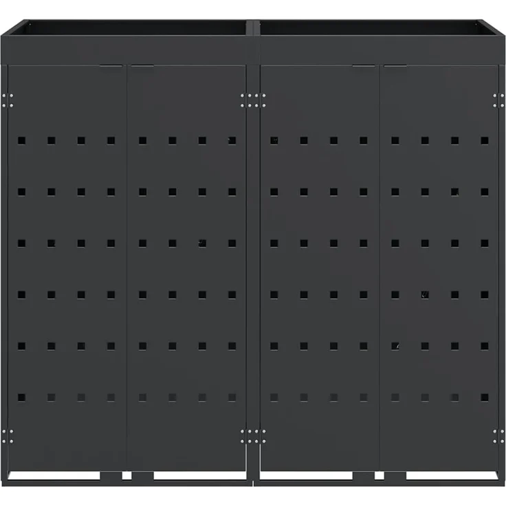 vidaXL Wagenmüllbehälter für 2 Behälter Anthrazit 3394743 – Bild 6