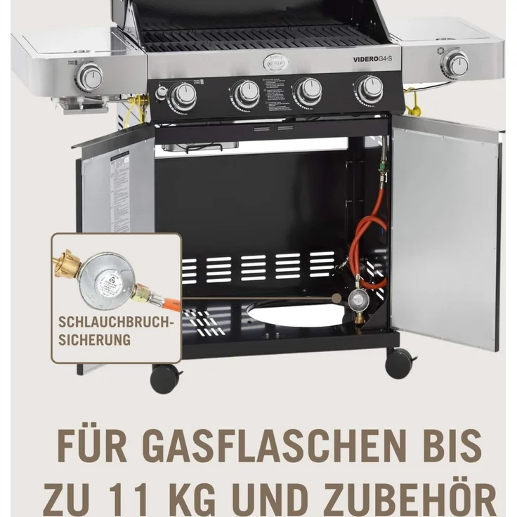 RÖSLE BBQ Gasgrill Videro G4-S Vario+ Schwarz mit Schutzhaube XL – Bild 4