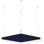 Rheinland Möbel FocusWall DAQ0606 – Quadratischer Akustik-Deckenabsorber 60×60 cm in Stofffarbe Ocean inkl. Chrom-Stahlseilen - Made in Germany - Klasse A, Stoffbezug, schwer entflammbar