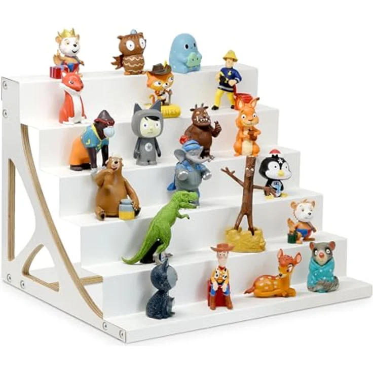 stadtecken® Magnetisches Regal für Musikbox-Figuren – Passend für IKEA Kallax und mehr | Optional mit Platz für Toniebox | Geeignet für ca. 50 Figuren | Weiß (PureFiguren) – Bild 4