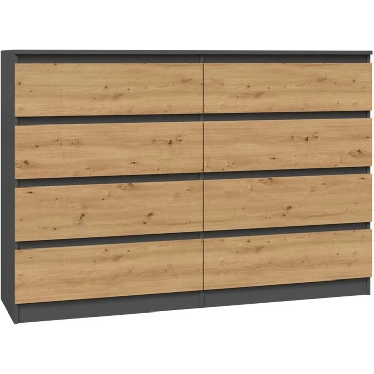 ibonto HOCHKOMMODE ANTHRAZIT / ARTISAN EICHE 40x1138x97cm (H 97 x T 40 x B 138 cm) – Bild 1